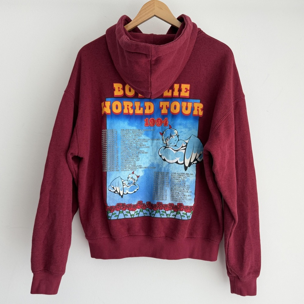 Boys Lie Hoodie Womens XS/S Red World Tour Round 2 Graphic Fleece Sweatshirt '94